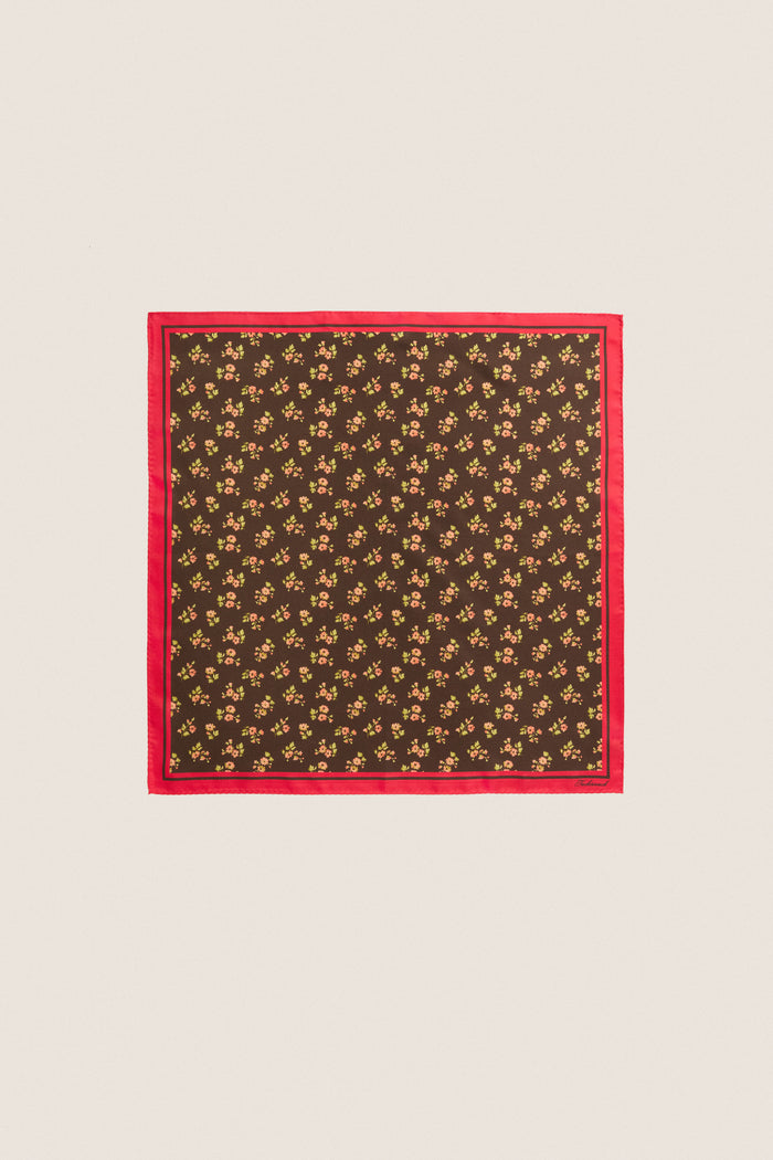40s Floral Small Silk Scarf