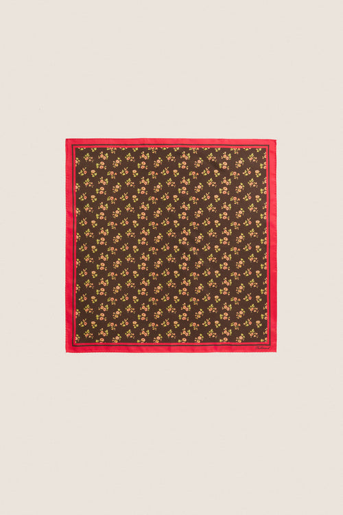 40s Floral Small Silk Scarf
