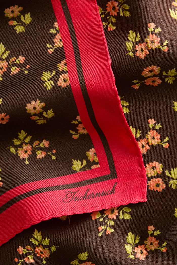 40s Floral Small Silk Scarf