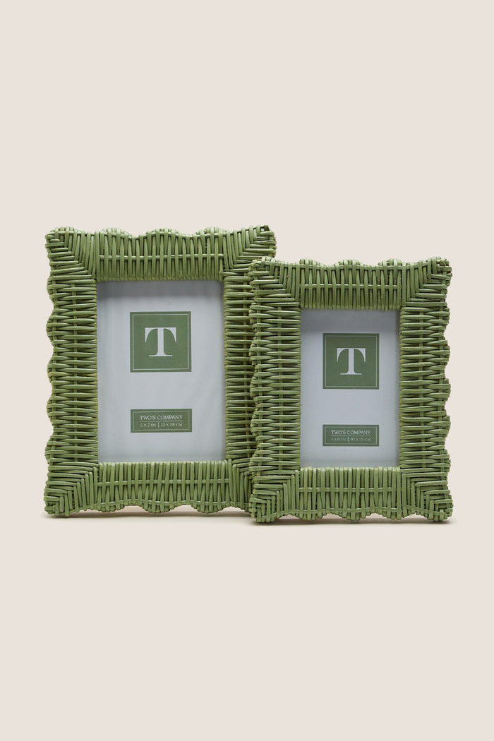 5x7 Green Wicker Weave Photo Frame