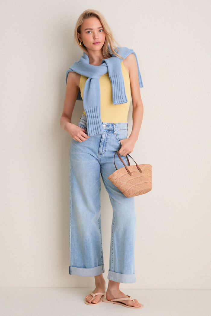 American Beauty High Rise Column Jean with Double Cuff