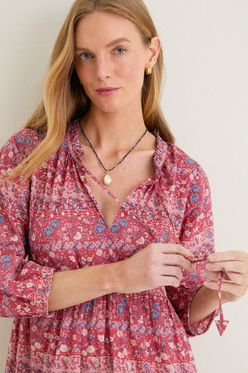 Americana Batik Stripe Long Sleeve Salty Paloma Caftan
