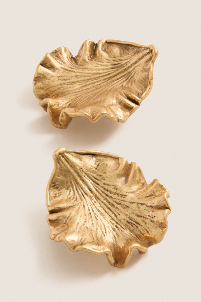 Antique Brass Iris Earrings