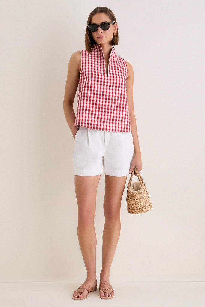 Apple Red Gingham Sleeveless Celeste Top