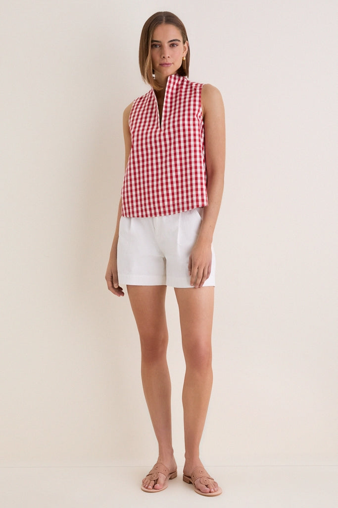 Apple Red Gingham Sleeveless Celeste Top