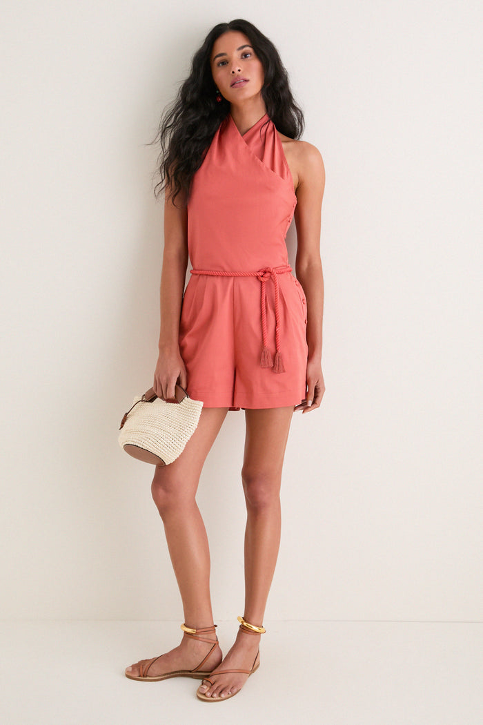 Apricot Halter Trevi Romper