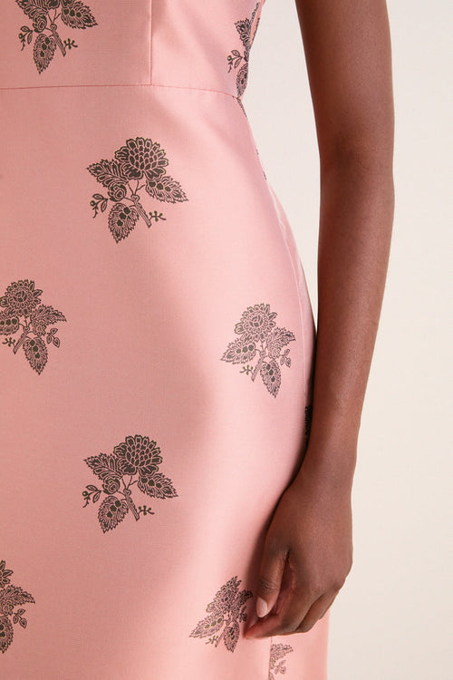 Apricot Jacquard Renata Dress