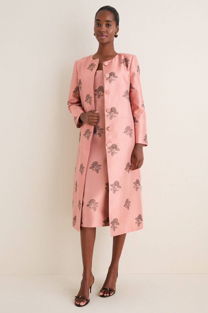 Apricot Jacquard Renata Dress