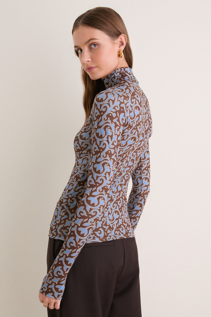 Autumn Vine Blue Viento Turtleneck