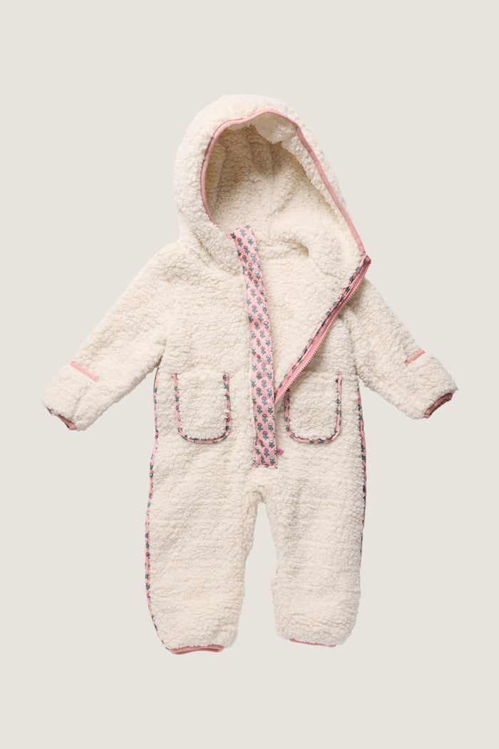 Baby Girls Cream Pramsuit