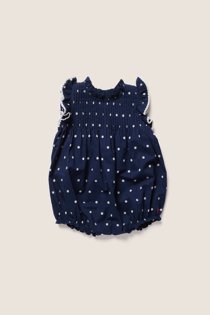 Baby Girls Navy Dot Jaipur Bubble