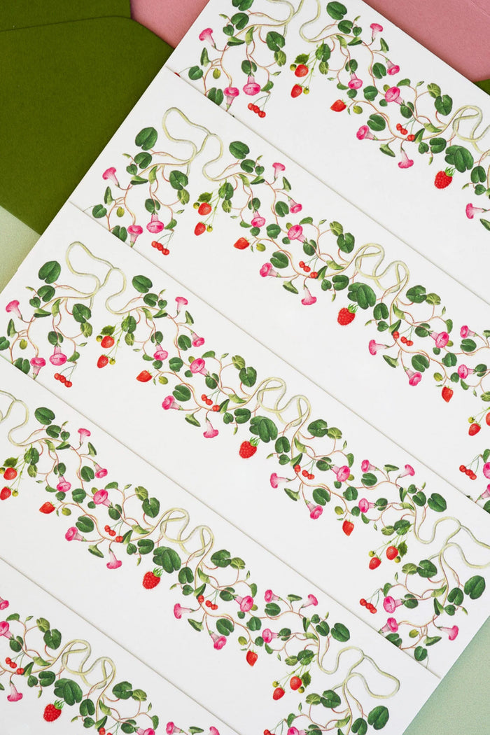 Berry Pom Pom Stationery