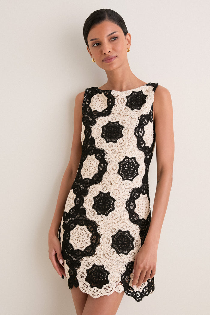 Black and Ivory Lisandra Dress