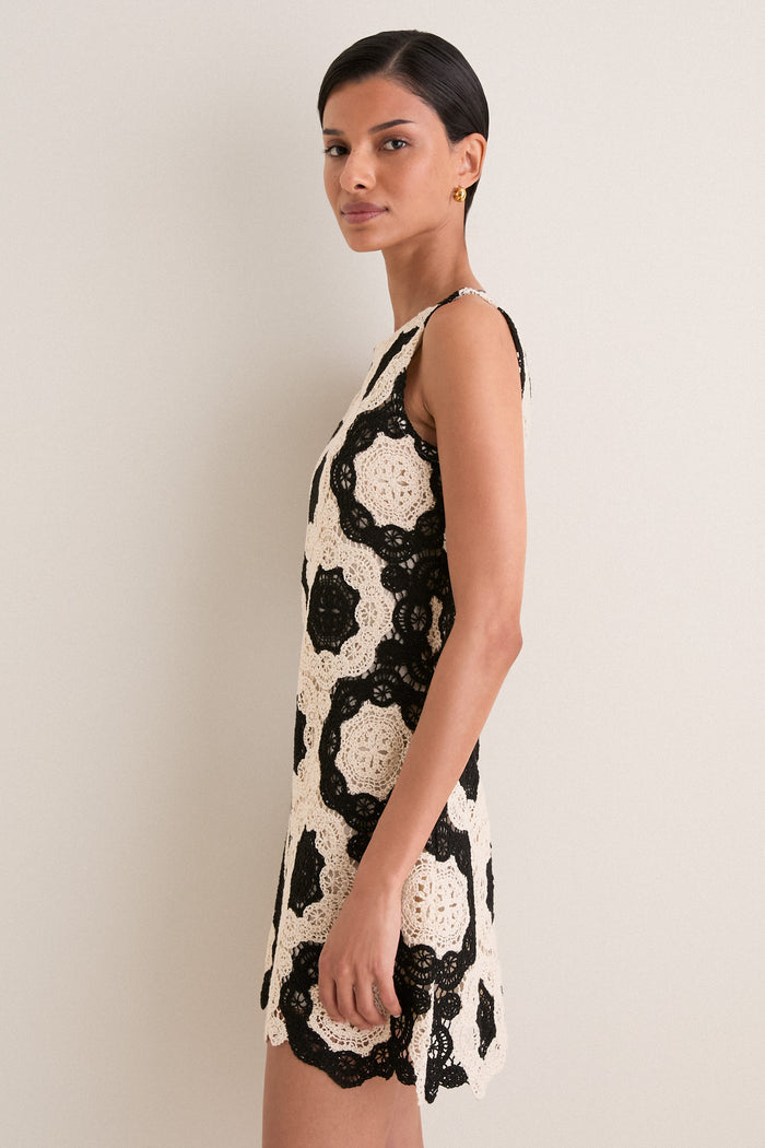 Black and Ivory Lisandra Dress