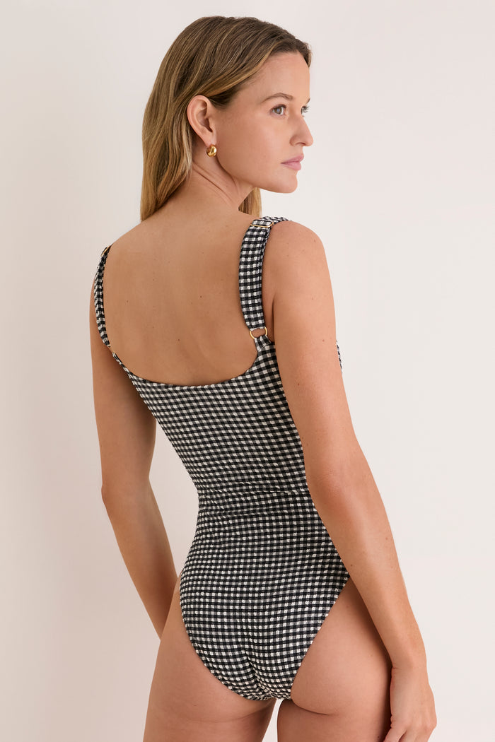 Black and White Gingham Victoria One Piece