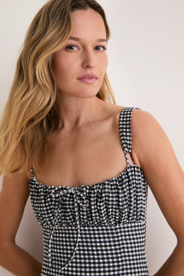 Black and White Gingham Victoria One Piece