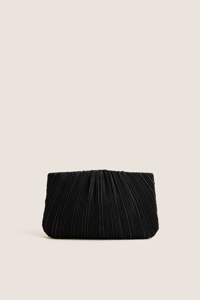 Black Brit Pleated Clutch