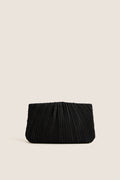 Black Brit Pleated Clutch