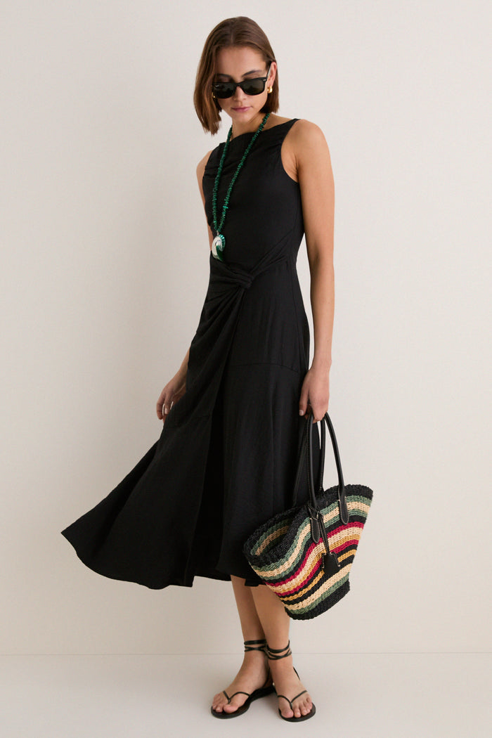 Black Cara Sleeveless Midi Dress