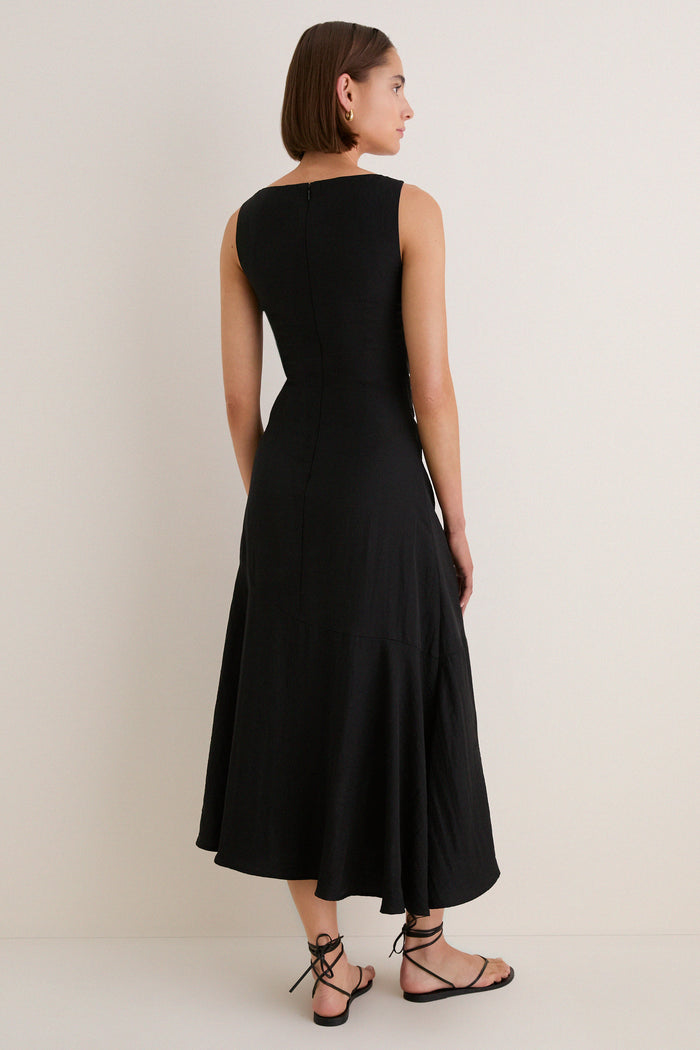 Black Cara Sleeveless Midi Dress