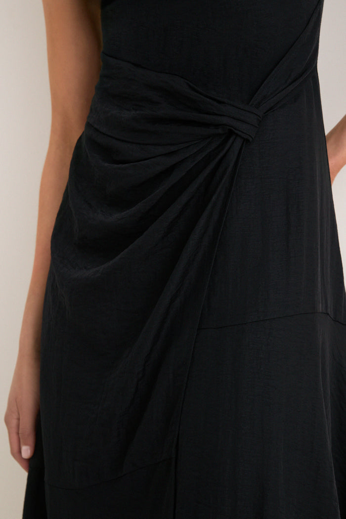 Black Cara Sleeveless Midi Dress