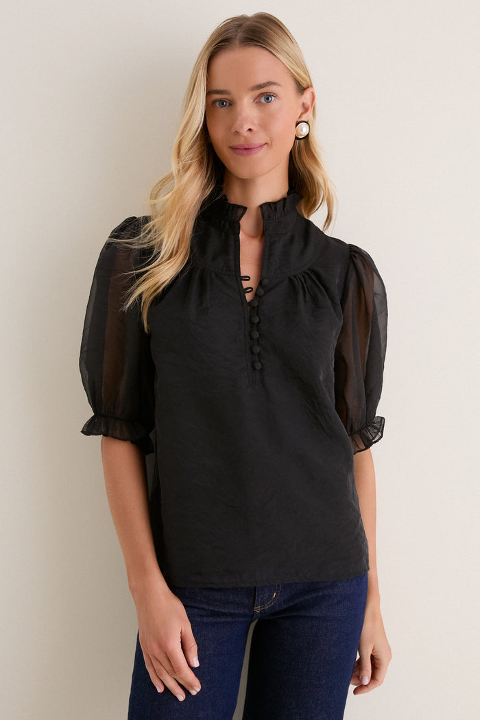 Black Chiffon Selena Blouse