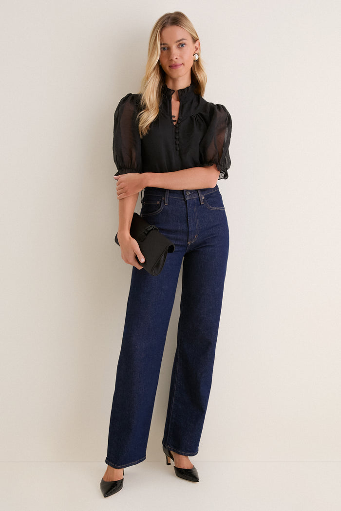 Black Chiffon Selena Blouse