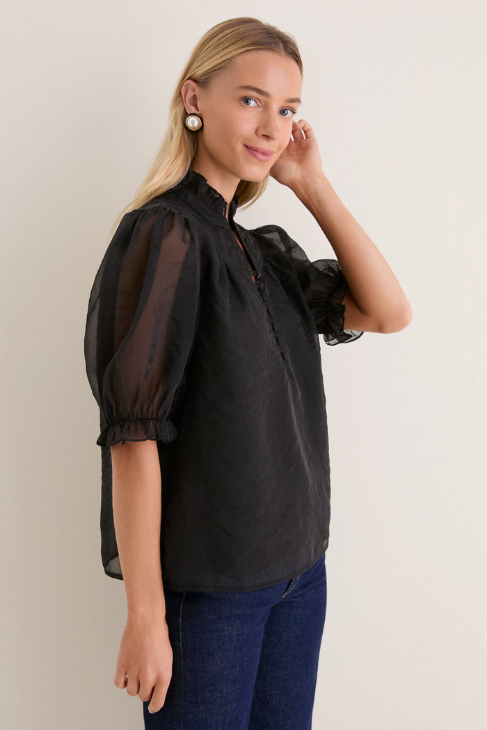 Black Chiffon Selena Blouse