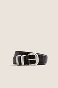 Black Eel Skin Embossed Western Belt
