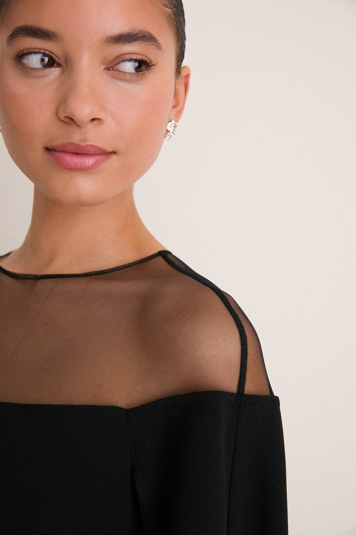 Black Estelle Cape Maxi Dress