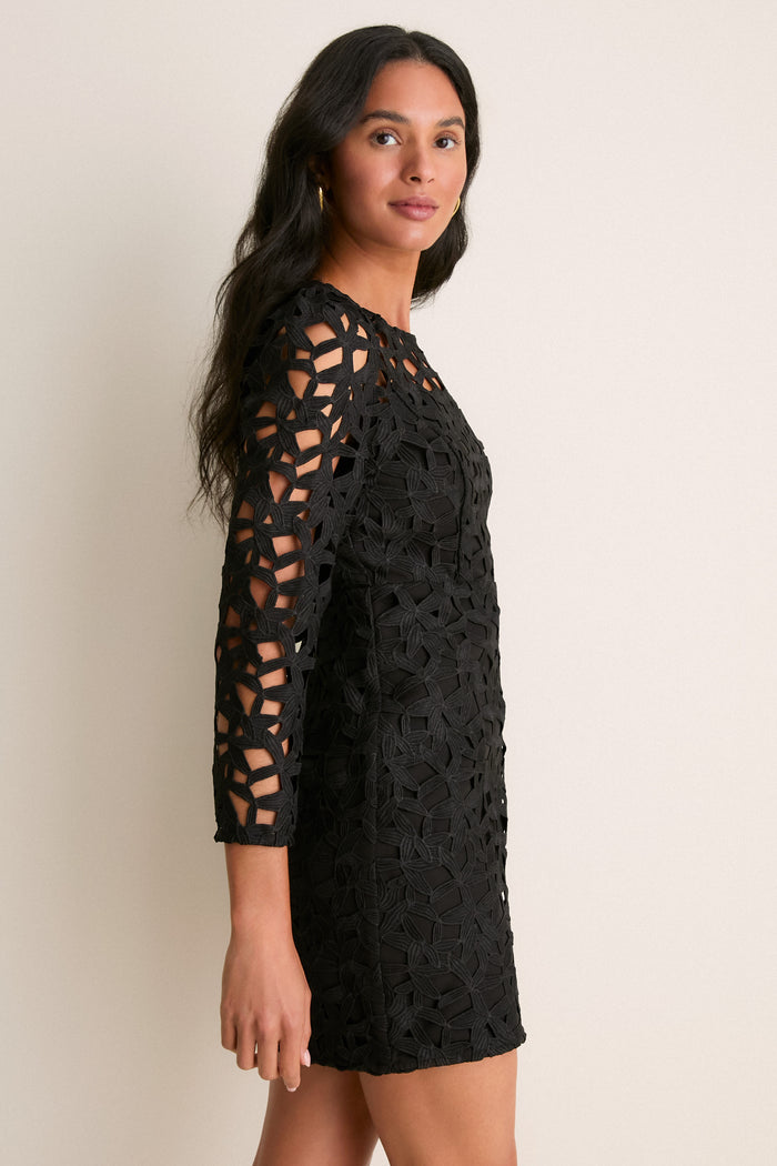 Black Eyelet Elodie Mini Dress