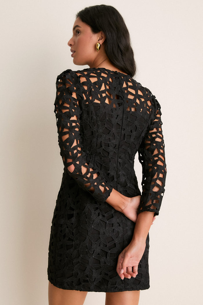 Black Eyelet Elodie Mini Dress