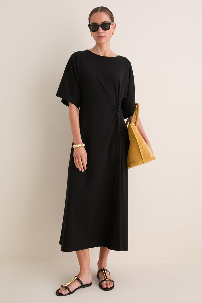 Black Jersey Lisette Midi Dress