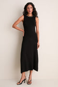 Black Knit & Gold Hardware Prescott Maxi Dress