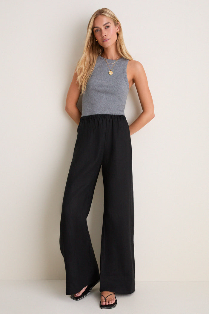 Black Linen Anya Pants