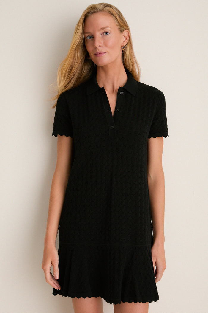 Black May Sweater Polo Dress
