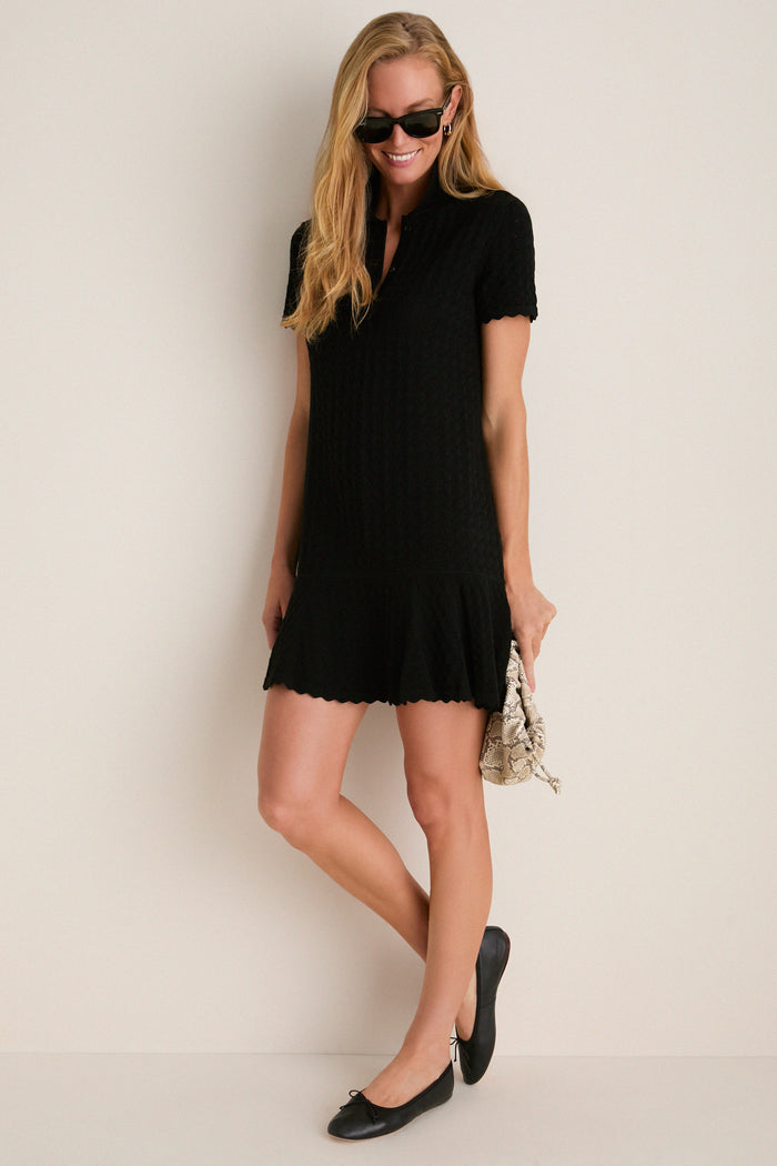 Black May Sweater Polo Dress
