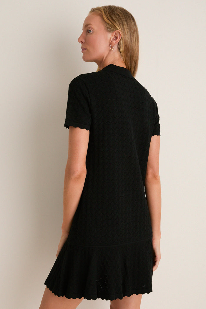 Black May Sweater Polo Dress