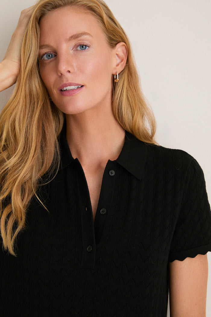 Black May Sweater Polo Dress