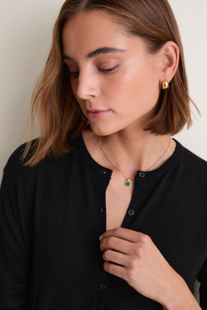 Black Merino Thatcher Cardigan