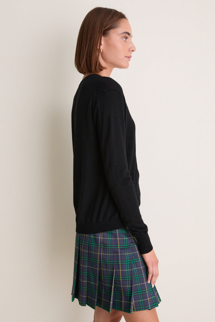 Black Merino Thatcher Cardigan