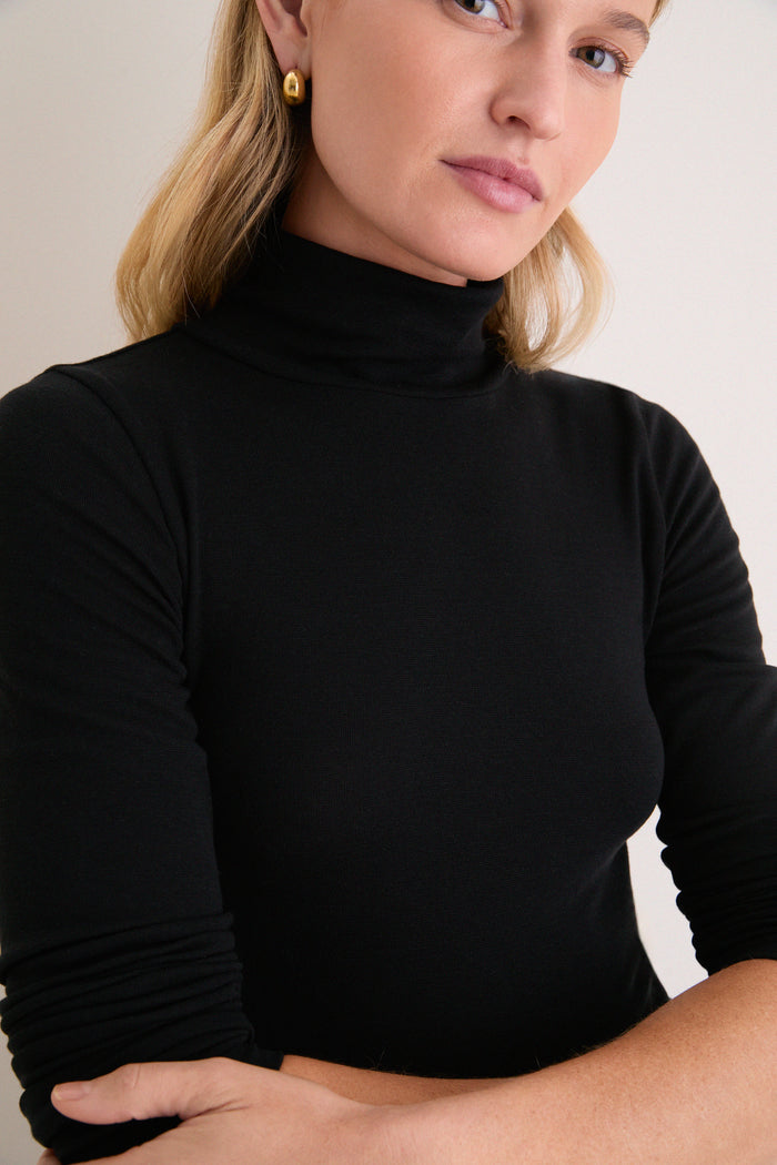 Black Modal Cashmere Everett Turtleneck
