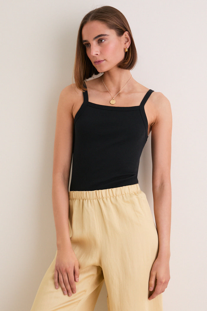 Black Nando Square Neck Tank
