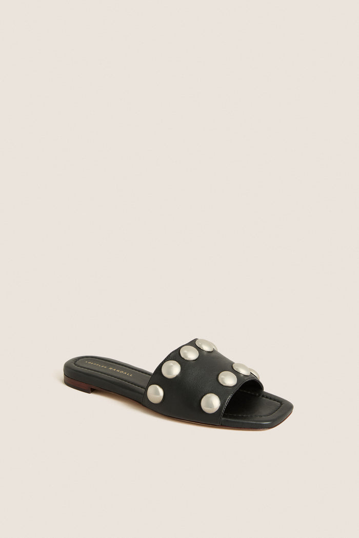 Black Nappa Studded Hayes Sandals