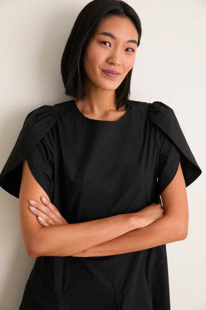 Black Puff Sleeve Lindy Maxi Dress