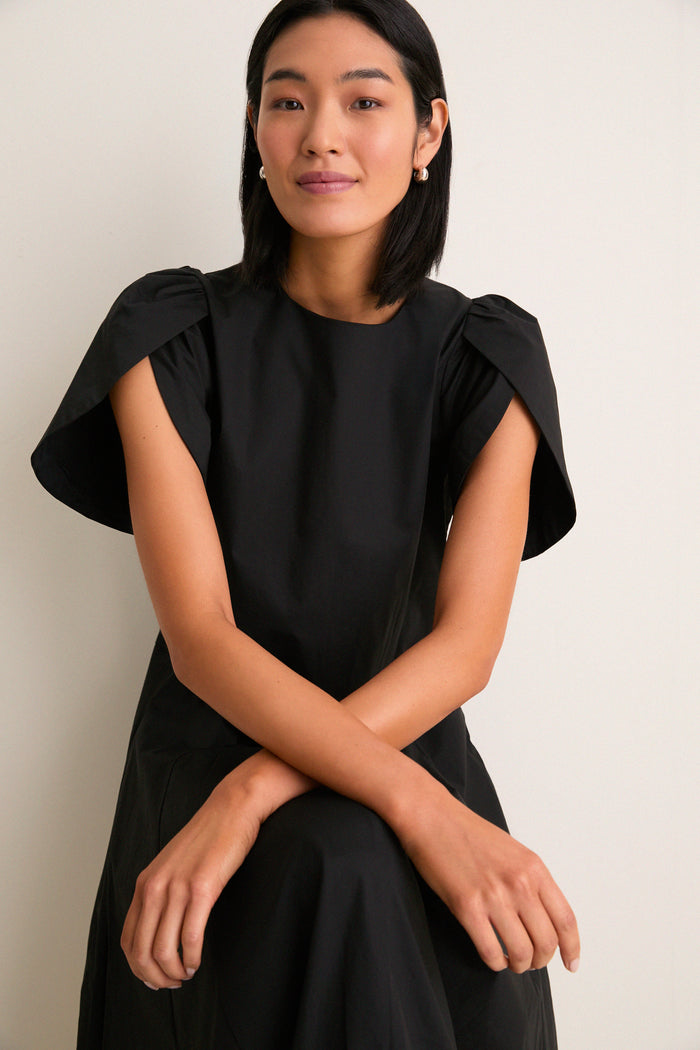 Black Puff Sleeve Lindy Maxi Dress