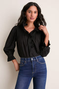 Black Ruffle Hannah Blouse