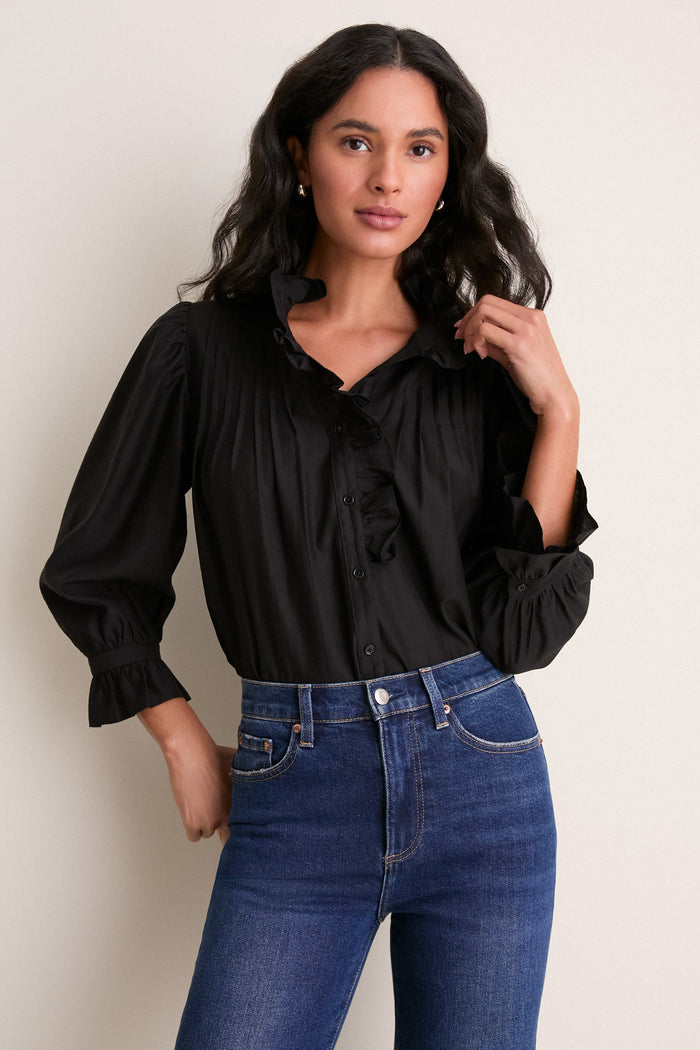 Black Ruffle Hannah Blouse