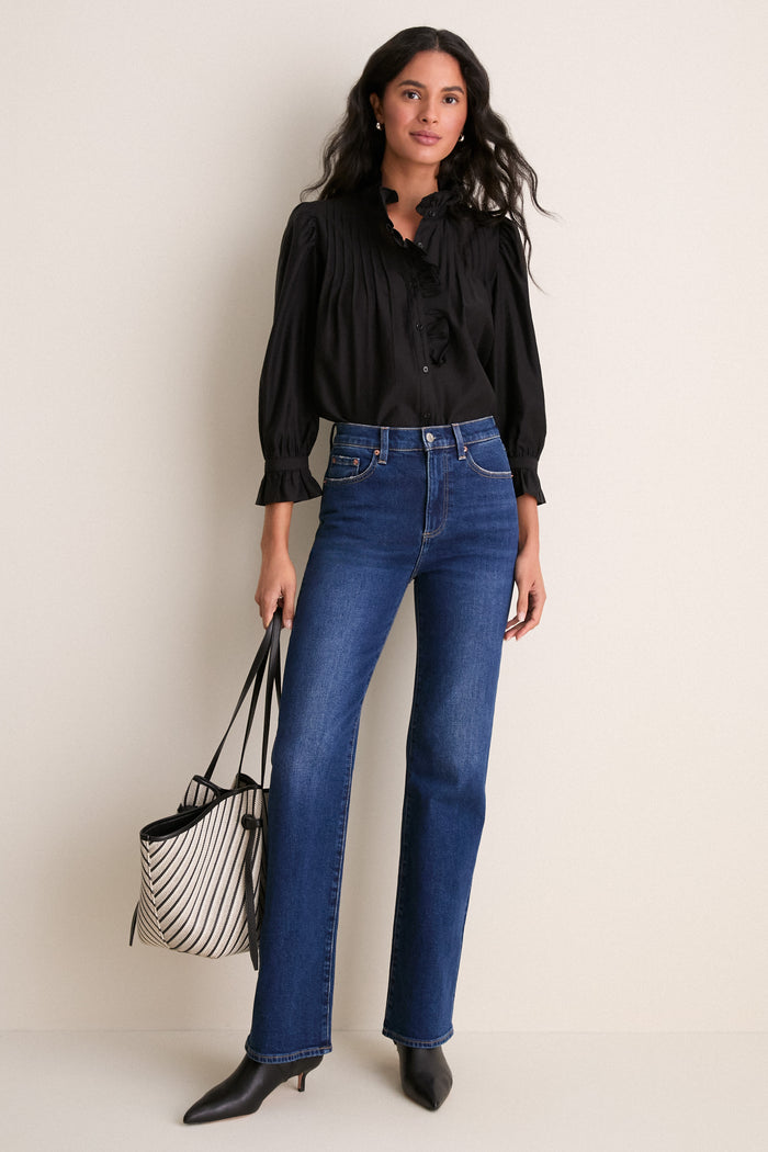 Black Ruffle Hannah Blouse