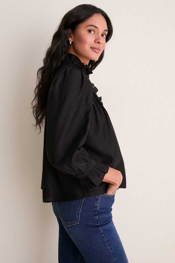 Black Ruffle Hannah Blouse